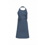 Tablier avec poche en coton Bio K8007 - Deep Blue personnalisable - Vue de face