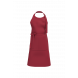 Tablier avec poche en coton Bio K8007 - Hibiscus Red personnalisable - Vue de face