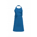Tablier avec poche en coton Bio K8007 - Sea Blue personnalisable - Vue de face
