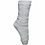 Chaussettes lounge doublées sherpa K815 - Snow Grey melange personnalisable - Vue de face