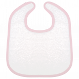 Bavoir éponge bébé K833 - White / Pink personnalisable - Vue de face