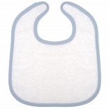 Bavoir éponge bébé K833 - White / Sky Blue personnalisable - Vue de face