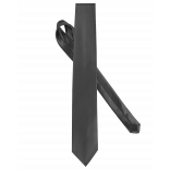 Cravate satinée K860 - Dark Grey personnalisable - Vue de face