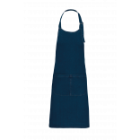 Tablier coton avec poche K885 - Denim personnalisable - Vue de face