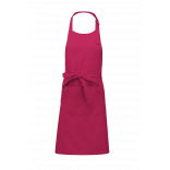 Tablier coton avec poche K885 - Fuchsia personnalisable - Vue de face