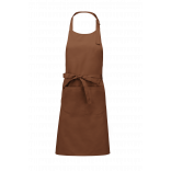 Tablier coton avec poche K885 - Cacao personnalisable - Vue de face