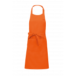 Tablier coton avec poche K885 - Orange personnalisable - Vue de face