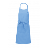 Tablier coton avec poche K885 - Sky Blue personnalisable - Vue de face