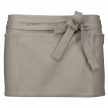Tablier coton court K886 - Beige personnalisable - Vue de face