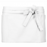 Tablier coton court K886 - White personnalisable - Vue de face