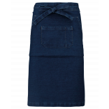 Tablier coton long K887 - Denim personnalisable - Vue de face