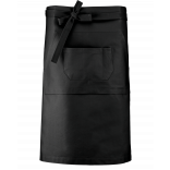 Tablier coton long K887 - Black personnalisable - Vue de face