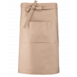 Tablier coton long K887 - Beige personnalisable - Vue de face