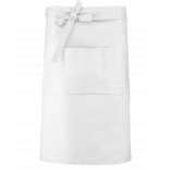Tablier coton long K887 - White personnalisable - Vue de face