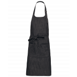Tablier polycoton avec poche K890 - Black Denim personnalisable - Vue de face