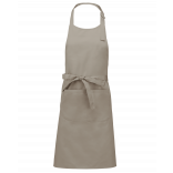 Tablier polycoton avec poche K890 - Beige personnalisable - Vue de face