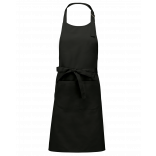 Tablier polycoton avec poche K890 - Black personnalisable - Vue de face