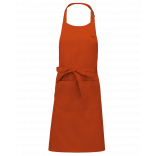 Tablier polycoton avec poche K890 - Burnt Orange personnalisable - Vue de face