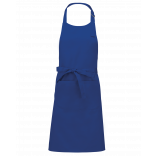 Tablier polycoton avec poche K890 - Royal Blue personnalisable - Vue de face