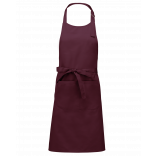 Tablier polycoton avec poche K890 - Wine personnalisable - Vue de face