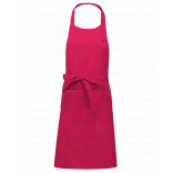 Tablier polycoton avec poche K890 - Fuchsia personnalisable - Vue de face