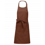 Tablier polycoton avec poche K890 - Cacao personnalisable - Vue de face