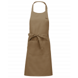 Tablier polycoton avec poche K890 - Camel personnalisable - Vue de face