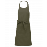 Tablier polycoton avec poche K890 - Light khaki personnalisable - Vue de face