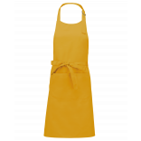 Tablier polycoton avec poche K890 - Mustard personnalisable - Vue de face