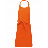 Tablier polycoton avec poche K890 - Orange personnalisable - Vue de face