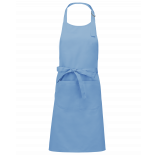 Tablier polycoton avec poche K890 - Sky Blue personnalisable - Vue de face