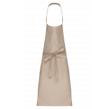 Tablier coton sans poche K895 - Beige personnalisable - Vue de face