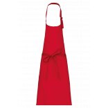 Tablier coton sans poche K895 - Red personnalisable - Vue de face