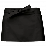 Tablier polycoton court K896 - Black personnalisable - Vue de face