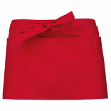 Tablier polycoton court K896 - Red personnalisable - Vue de face
