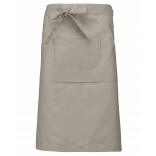 Tablier polycoton long K897 - Beige personnalisable - Vue de face