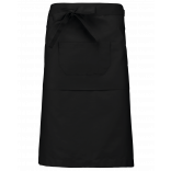 Tablier polycoton long K897 - Black personnalisable - Vue de face