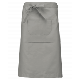 Tablier polycoton long K897 - Light Grey personnalisable - Vue de face