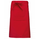 Tablier polycoton long K897 - Red personnalisable - Vue de face