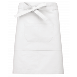 Tablier coton mi-long K898 - White personnalisable - Vue de face