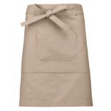 Tablier polycoton mi-long K899 - Beige personnalisable - Vue de face