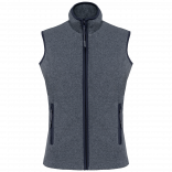 Bodywarmer micropolaire femme K906 - French Navy Heather personnalisable - Vue de face