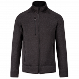 Veste zippée chinée homme K9106 - Dark Grey Melange personnalisable - Vue de face