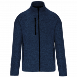 Veste zippée chinée homme K9106 - Navy Melange personnalisable - Vue de face
