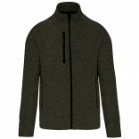 Veste zippée chinée homme K9106 - Dark Khaki Melange personnalisable - Vue de face