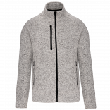Veste zippée chinée homme K9106 - Light Grey Melange personnalisable - Vue de face