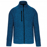 Veste zippée chinée homme K9106 - Light Royal Blue Melange personnalisable - Vue de face