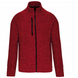 Veste zippée chinée homme K9106 - Red Melange personnalisable - Vue de face