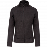 Veste zippée chinée femme K9107 - Dark Grey Melange personnalisable - Vue de face