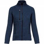 Veste zippée chinée femme K9107 - Navy Melange personnalisable - Vue de face